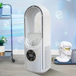 Bladeless Table Fan, 300mm/11.8'' Height, Portable USB Rechargeable Cooling Fan, ABS Material, Innovative Turbine Technology