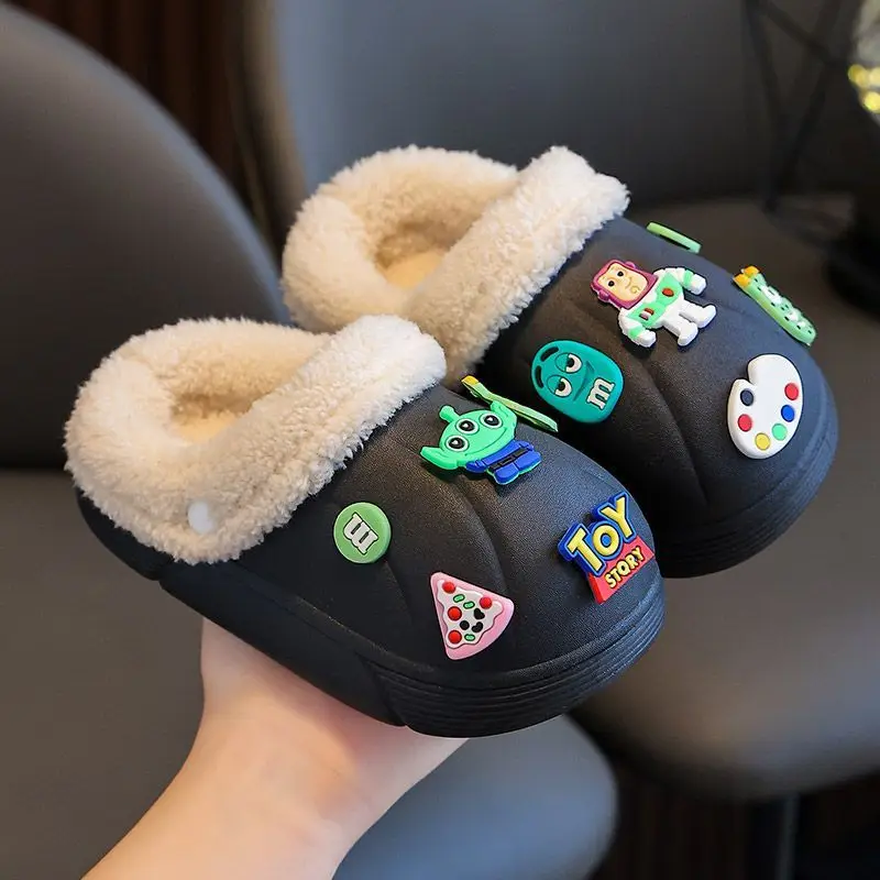 Pantuflas Winter Slippers Kid New Plush Infant Girl Cotton Slippers Warm Detachable Boy House Shoes Non Slip Flip Flops Kid Shoe