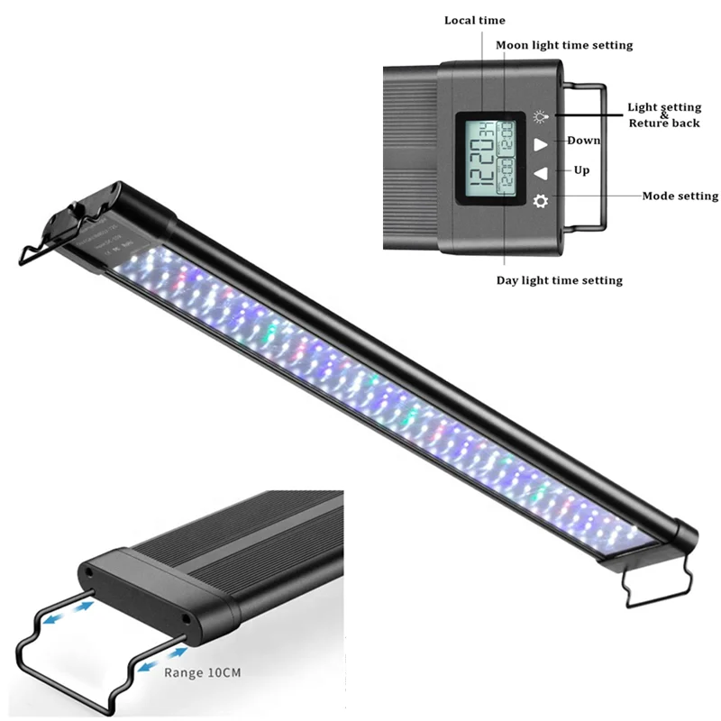 

75Cm 40W LED Programmable Aquarium Light Timer Aquatic Light WRGB Fish Tank Light