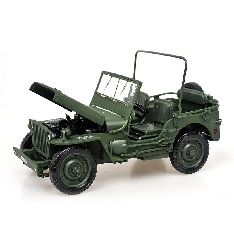 1:18 Willis Taktisches Jeep-Legierungsmodell aus dem Zweiten Weltkrieg, Simulation eines Militärpanzers, Geländewagen-Ornament, fortschrittliche Sammlung