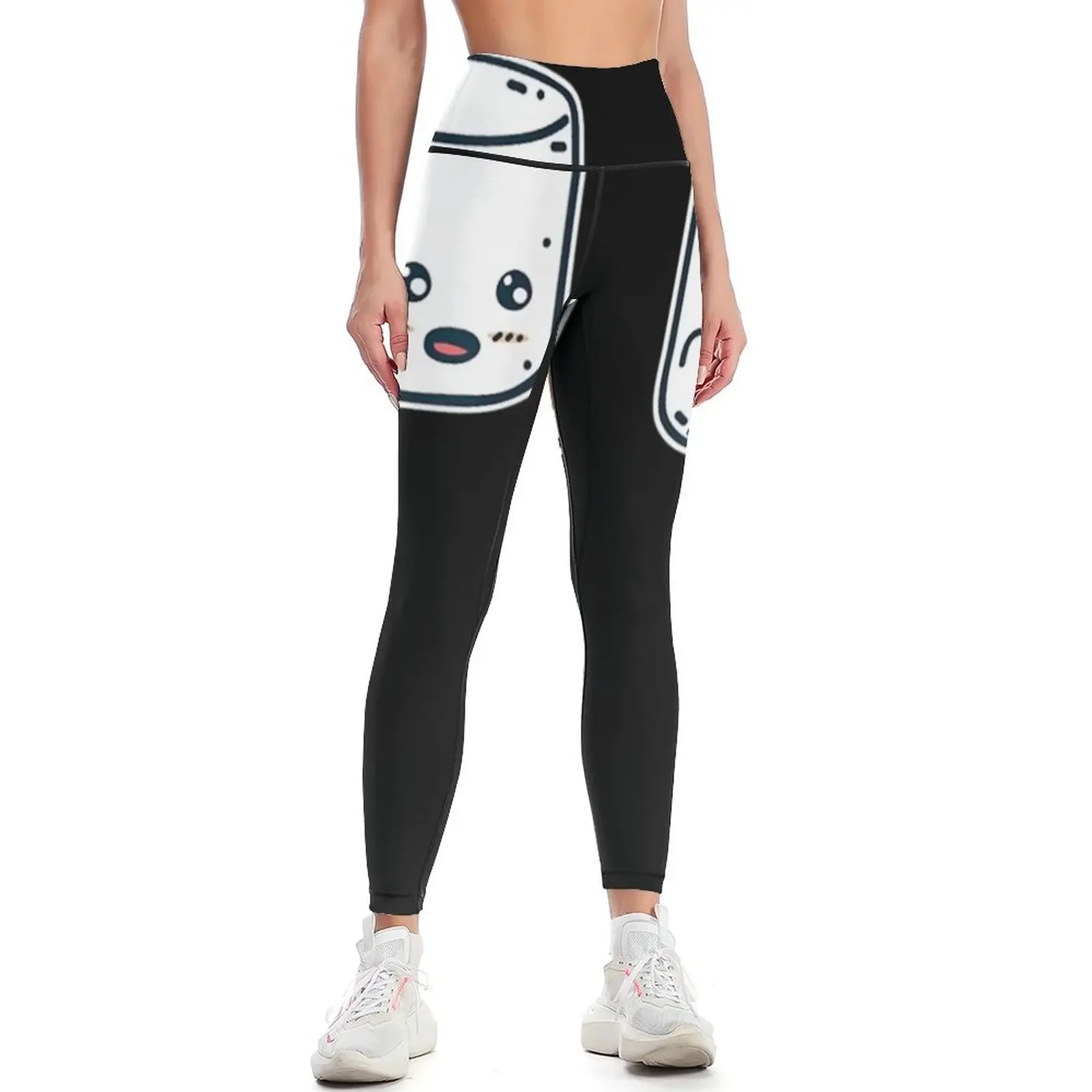 

Cute Hiking Marshmallow On A Camping Trip Leggings Fitness's gym clothes Women sports Womens Leggings