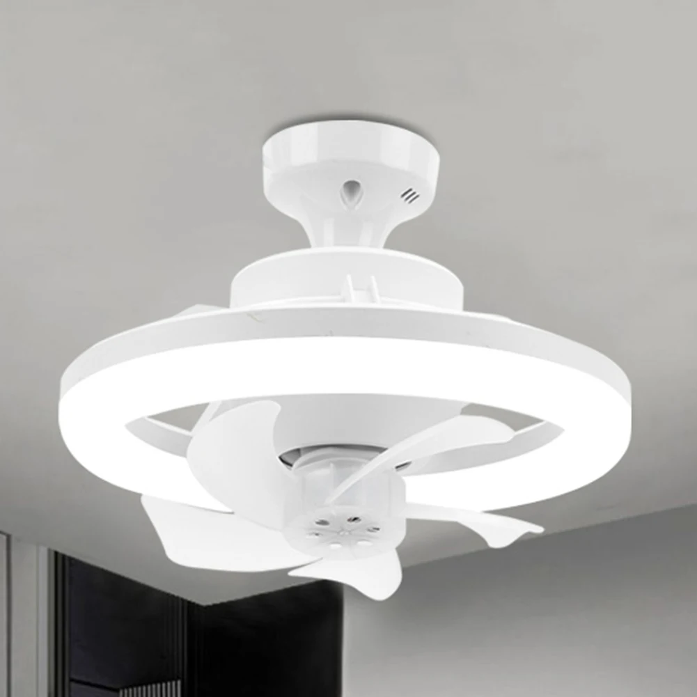Flush Mount Smart Ceiling Fan Ceiling Fans with Light RGB/3 Colors Dimmable 3 Speeds 3200K-6500K for Bedroom Living Room Kitchen