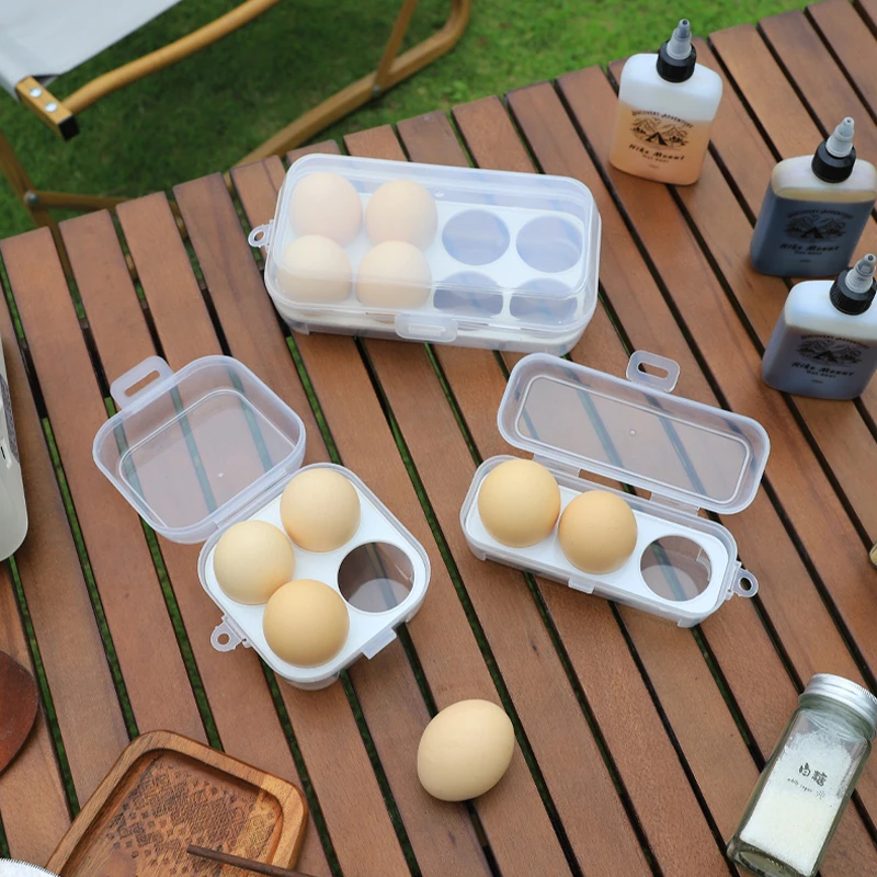 3/4/8 Grids Portable Egg Box Outdoor Camping Shockproof Egg Container Refrigerator Egg Storage Box Camping Picnic Hiking Travel