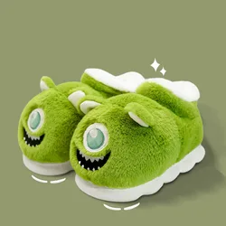 Kawaii Disney Anime Monsters, Inc. Pantofole in cotone Mr.Q Cartoon con graziose scarpe calde per ragazze con suola spessa antiscivolo per interni domestici