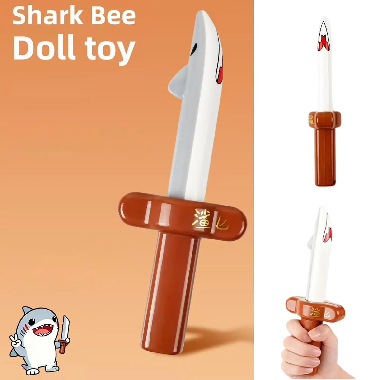 Giocattolo di retrazione Design di squalo retrattile Taglierina giocattolo di retrazione di puntello di lunga durata per le vacanze di compleanno di feste all'aperto per interni domestici