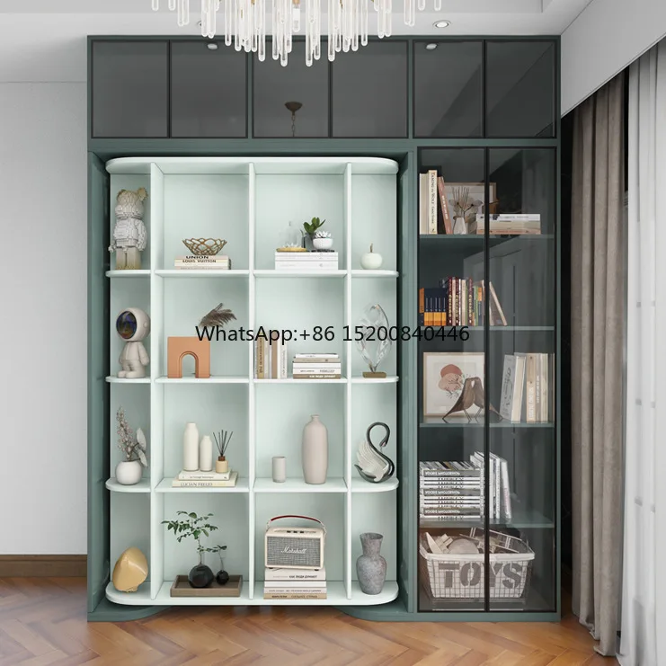 Modern Style Multifunctional Rotating Bookshelf Integrated Folding Flip Bed Soft Panel Wall Bed Desk Hidden Hardware Murphy Beds