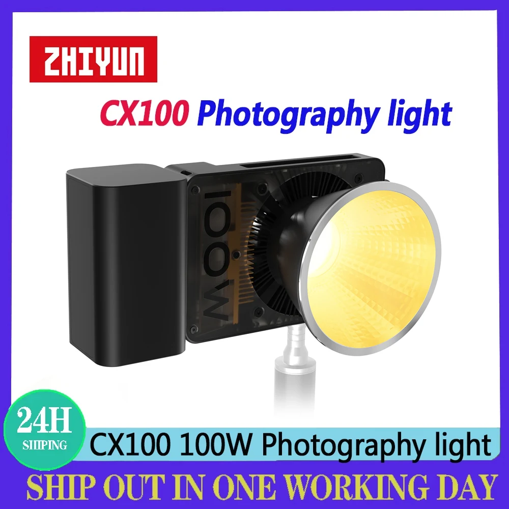 ZHIYUN CX100 100W Pocket Photography LED light Studio Video Fill Light 2700K-6500K for Live Streaming Photography lamp