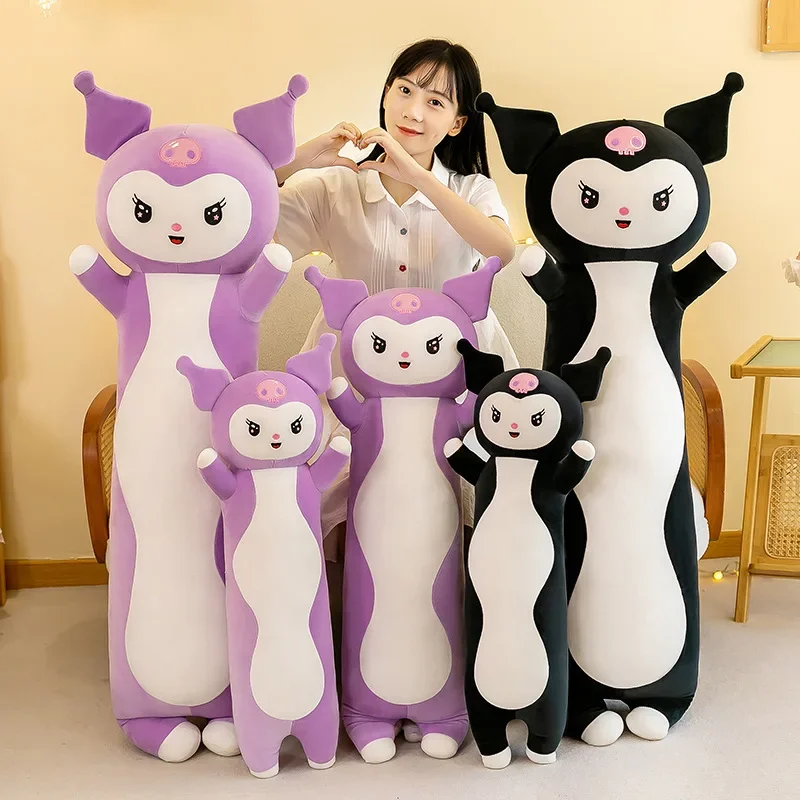 

70-110 см новая подушка Kuromi Kawaii Sanrio плюшевая игрушка длинная кукла Kuromi мультяшная кукла Спящая тряпка кукла девочка подарок украшение