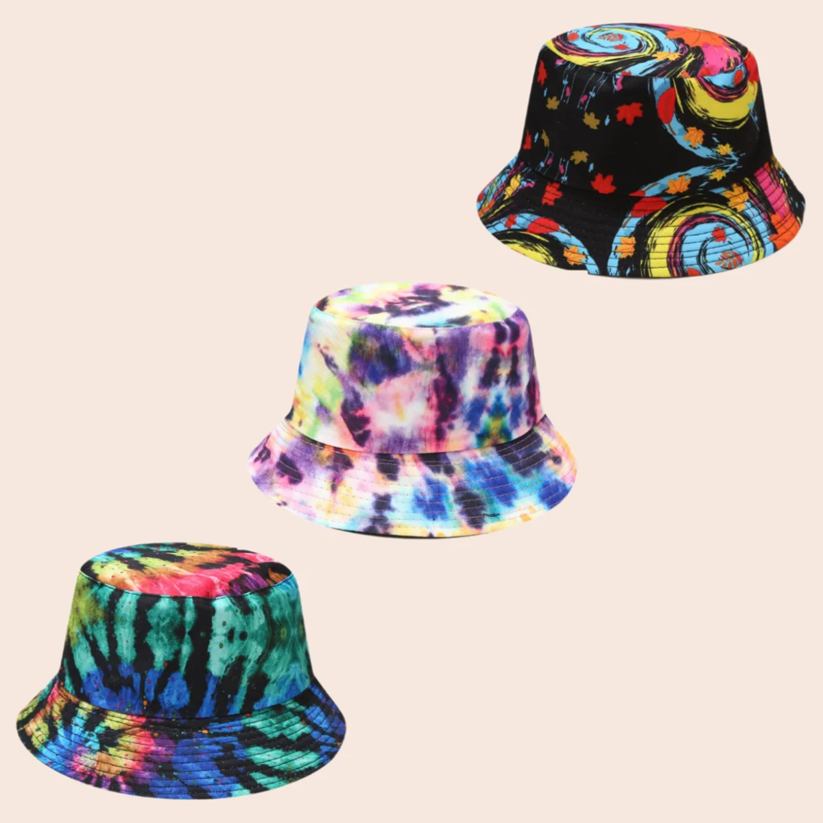 

Unisex Graffiti Print Bucket Hat Double-sided Fashion Versatile Outdoor Fisherman's Hat Travel Beach Fishing Sunshade Basin Hat