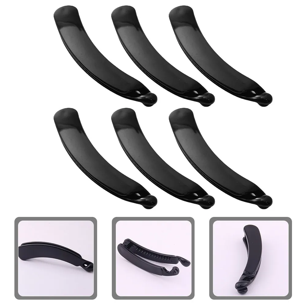 

Набор из 6 заколок-бананов для волос: пластиковые, большие, прочные зажимы для густых, кудрявых и тонких волос, аксессуары для укладки, женские заколки-бананы