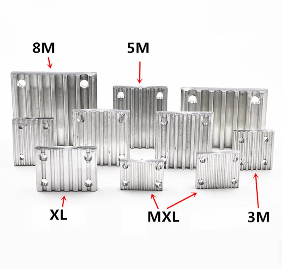 1Pcs XL/MXL/T/L/H Timing Belt Connection Clamping Plate Aluminum Trapezoid Connector Clamping Tooth Plate Width 6/10/15/20/30mm