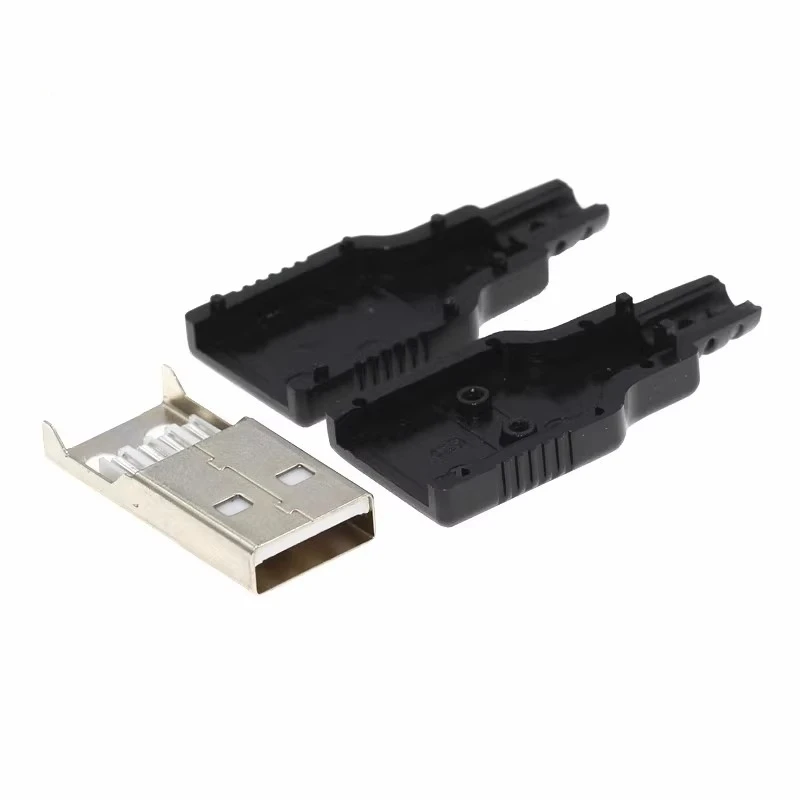 2/5/20sets Usb Male And Female Three-piece Set, Soldered Usb Socket, Card Box Type A Female A Male A Type With Plastic