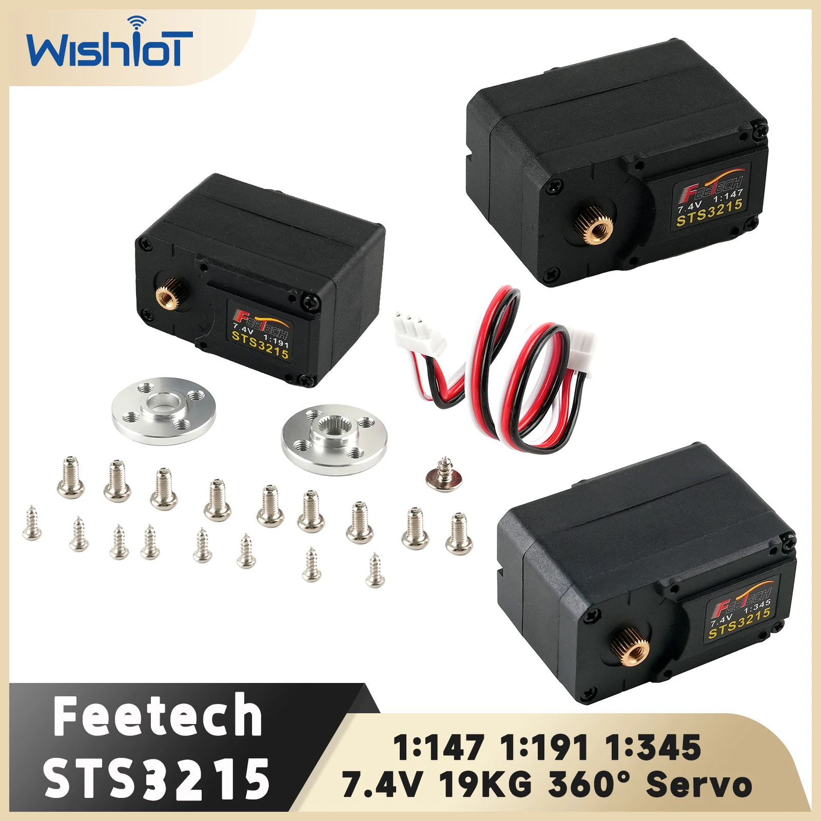 Feetech STS3215 7.4V 19KG Serial Bus Servo High Torque 1/345 1/191 1/147 Gear Robot Arm Magnetic Encoder 360° for SO-ARM100