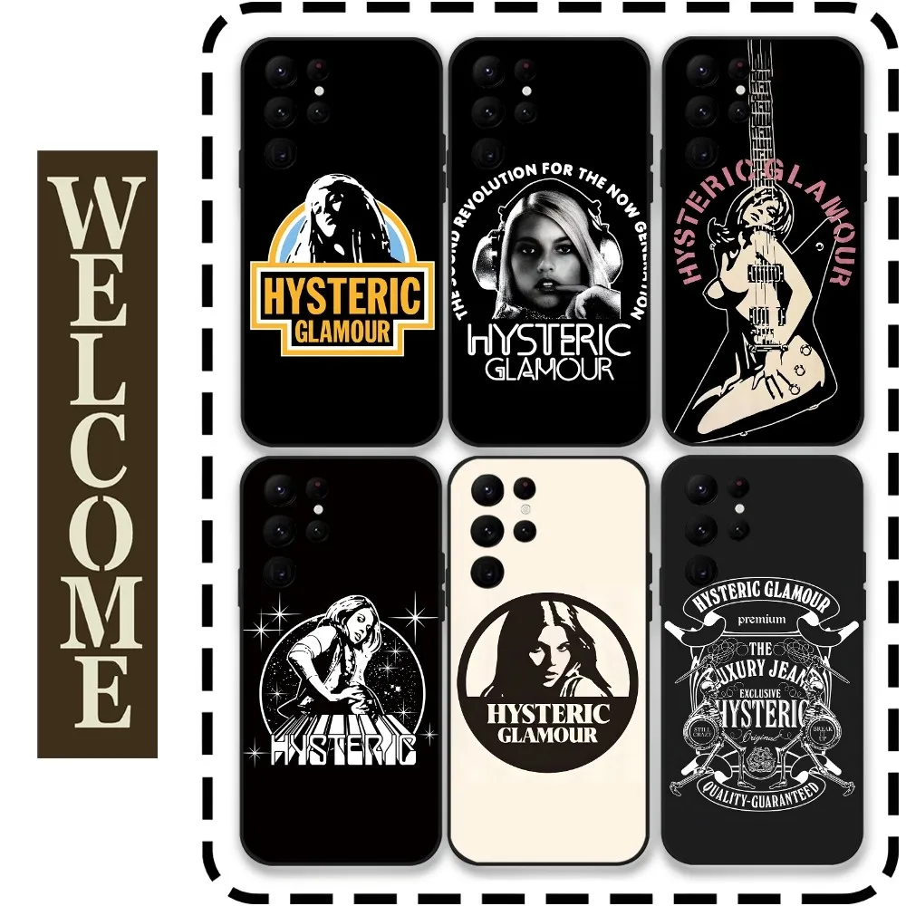 

H-Hysteric G-GlamourS Girl Phone Case for Samsung Galaxy S24 Ultra S22 S23 Ultra S21 S20 5G Protective Silicone TPU Funda