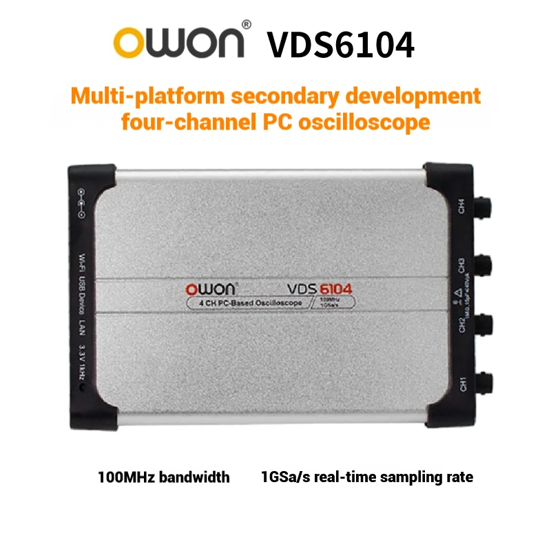 OWON Lilip VDS6102A/6104A/VDS6074 التطوير الثانوي لراسم الذبذبات الرقمي الافتراضي بأربع قنوات
