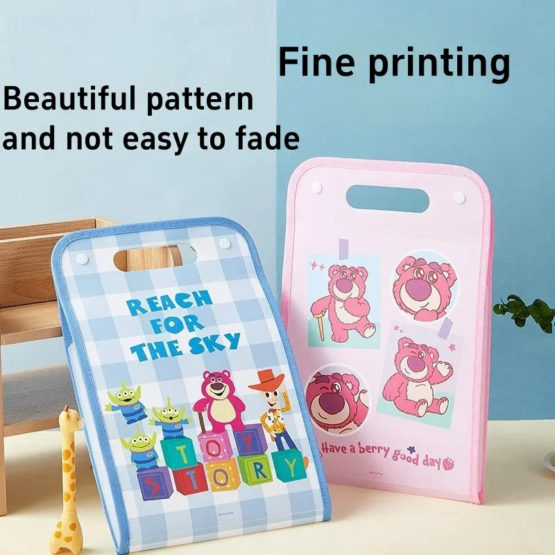 Disney Cartoon Vertical Portable Accordion Bag Office Document Bag Student A4 Large Capacity Layered Test Paper Storage Bag