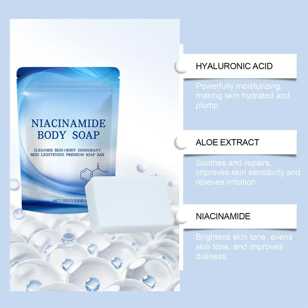 New Niacinamide Handmade Soap Body Whitening Soap Underarm Knee Bleaching Soap Chicken Skin Removal Dark Spot Removal Body Care