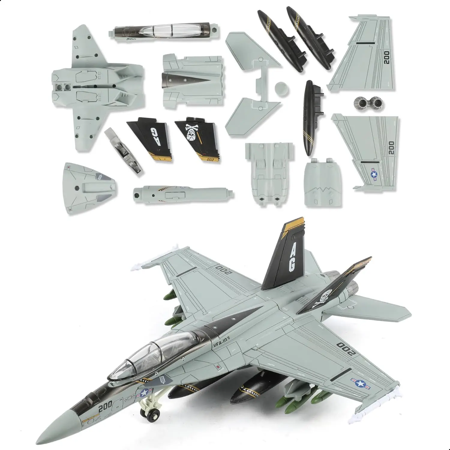 

Модель истребителя F-18 Jolly Rogers в масштабе 1:72, быстросборный пластиковый конструктор самолета F-18 с подставкой, подарок для детей