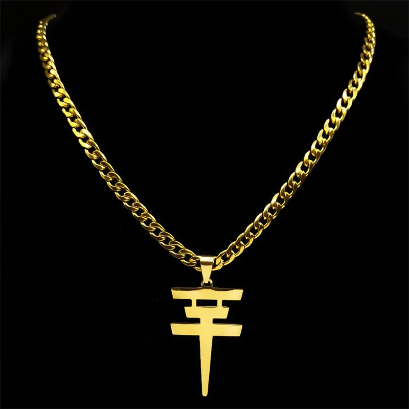 Stainless Steel Tokio Hotel Necklace for Men Women Hip Hop Rock Gold Color Pendant Music Band Necklaces Jewelry Gifts N2655-2S08