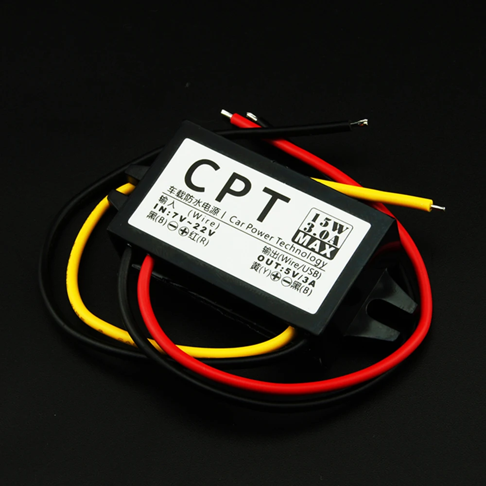 DC-DC 12V to 5V 3A 15W Auto Car Power Converter Micro USB Step Down Voltage Power Supply Output Adapter Module Regulator