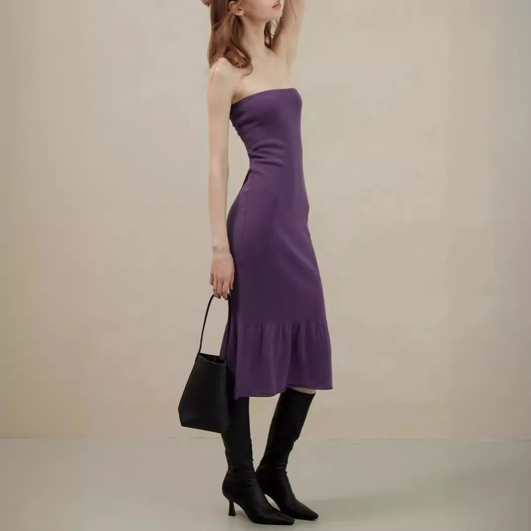 

7167 Moon Charm ~ Autumn And Winter New Elastic Band Slim Fit Mermaid Strapless Long Dress