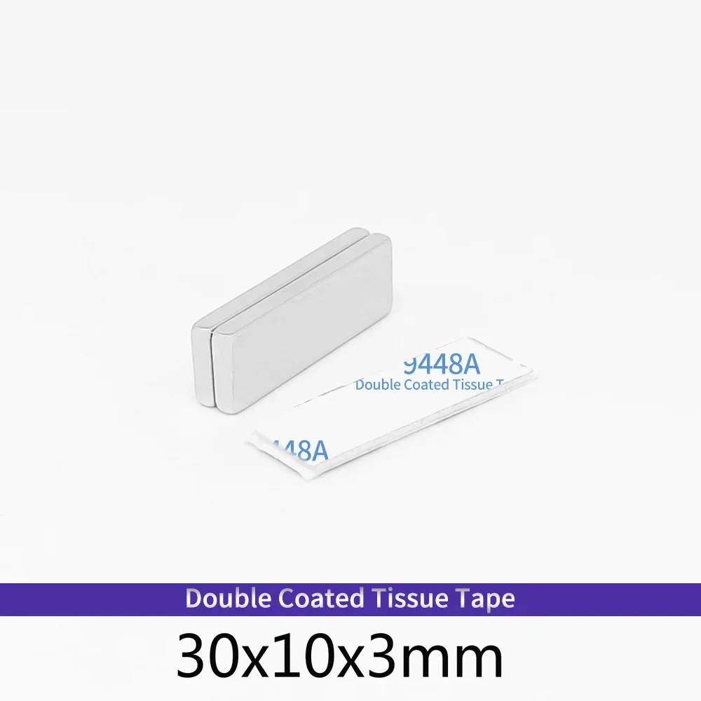 30x10x3mm Block Strong Powerful Magnet Two Side With 3M Tape 30*10*3 Sheet Permanent Neodymium Magnet 30x10x3