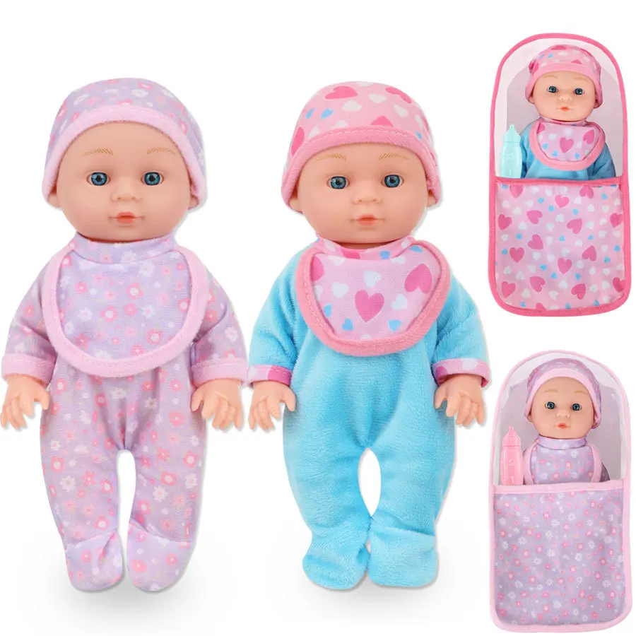 24cm Reborn Doll With Carry Bag Handmade Vinyl Lifelike Girls Doll Case Newborn Baby Play House Toys Kids Early Education Gift