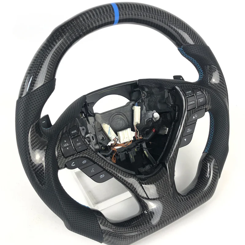 For Acura Customized Multi-Functional Perforated Leather Carbon Fiber Steering Wheel | Automotive Interior Accessory