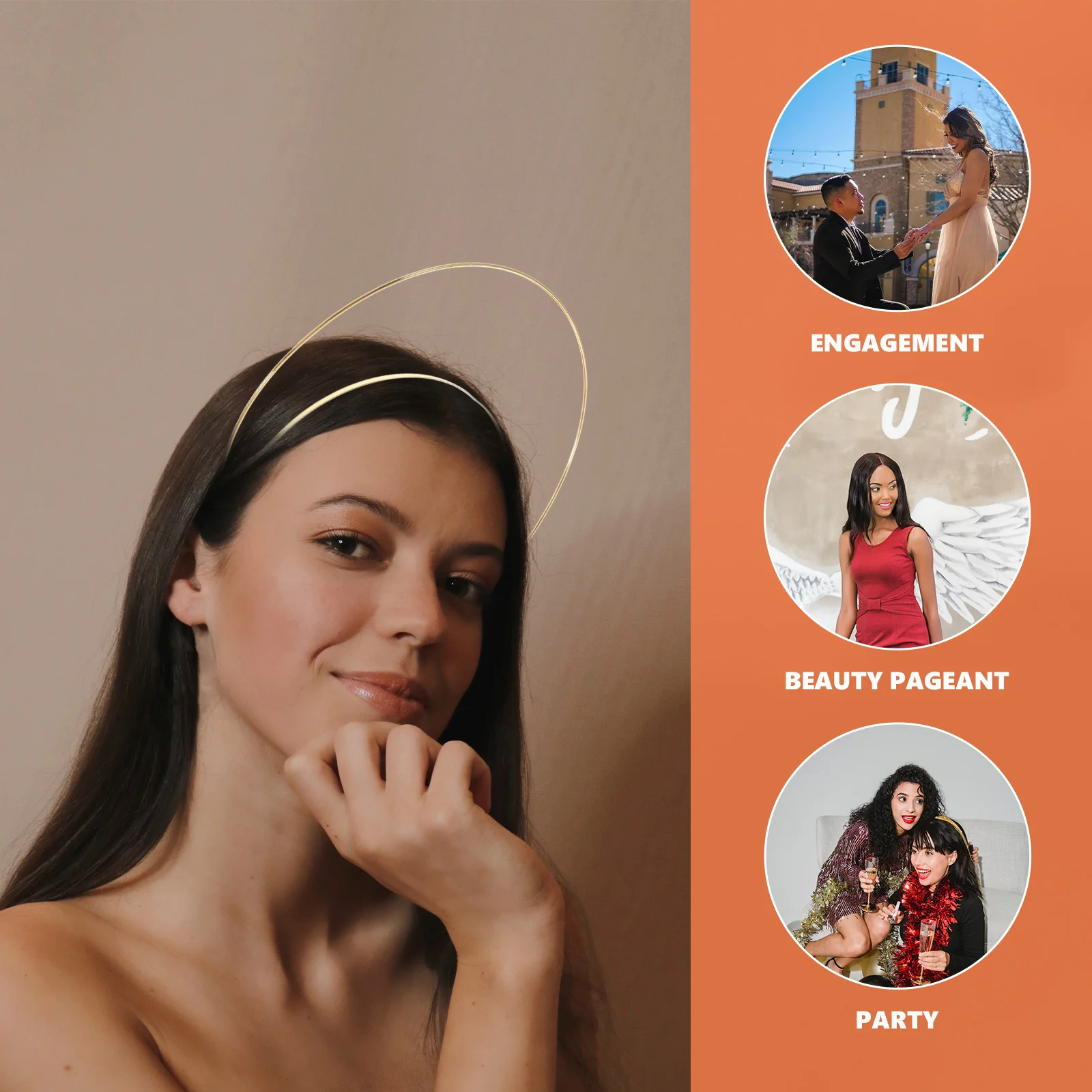 1Pcs Golden Headband Elegant Hair Hoop for Engagement Party Delicate Female Hair Accessory Girls Hairband Party Headband