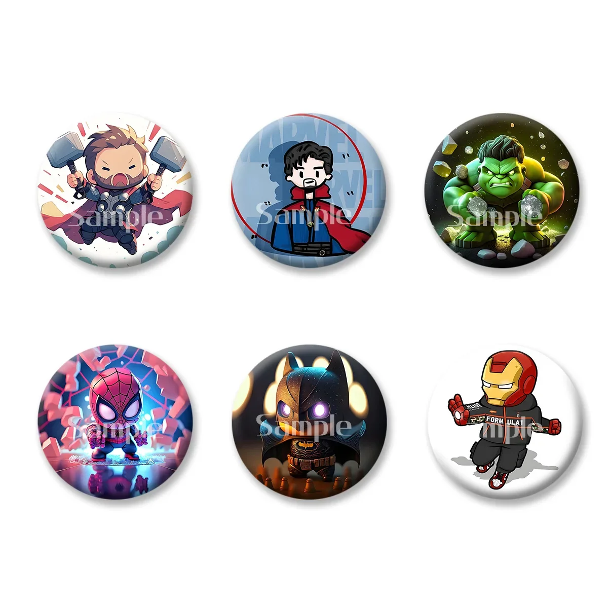 

Флэш-значок, карты Marvel Superhero, аниме, мультфильм, сувенир, брелки для девочек, удобное зеркало для макияжа, магнит на холодильник, аксессуары ACG