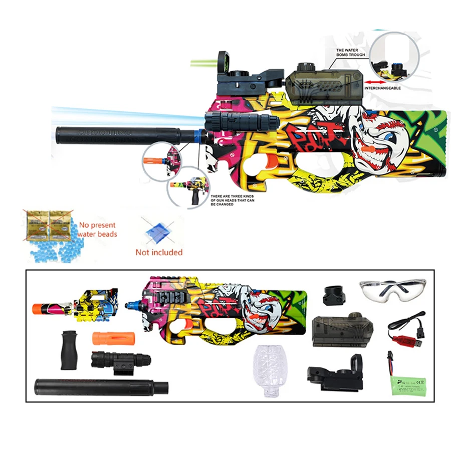 Can be manual or electric P90 Hand Self Integrated Repeated Shooting Toy Gun Summer outdoor interaction
