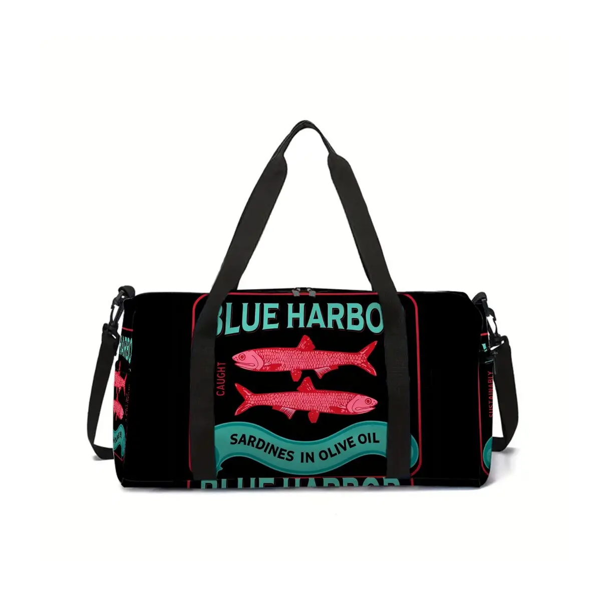 Sardine Print Large Capacity Luggage Bag for Boy/Girl Best Gift 2D Flat Cartoon Travel Duffels Outdoor Fitness Bag for Children
