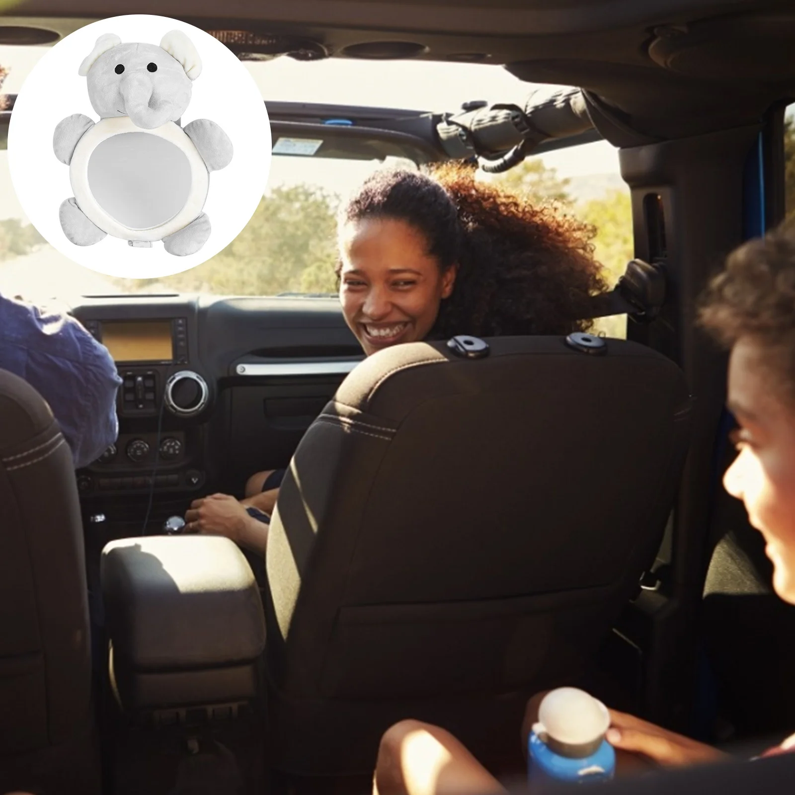 مرآة سيارة مع تصميم خلفي آمن لاستخدام سيارة الرضع - مرآة مقعد خلفي لطيفة على شكل حيوان لسلامة الأطفال الصغار #1