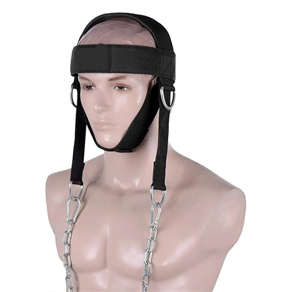 

Black Neck Strength With Sports Neck Training Harness Adjustable Strap Sturdy Heavy Duty D-rings black