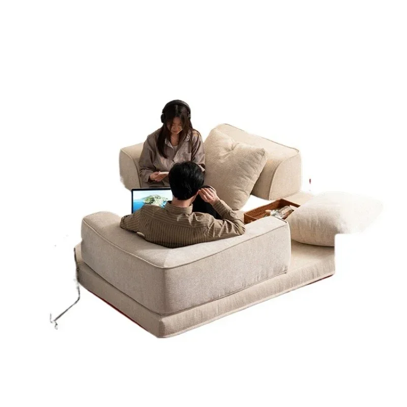 Folding dual-purpose, sofa bed small apartment, multi-functional, retractable fabric sofa