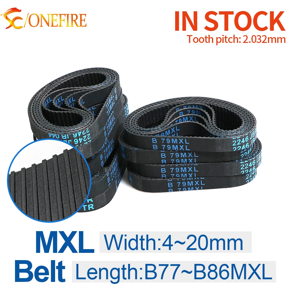 MXL Timing Belt B77/78/79/80/81/82/83/84/85/86MXL Belt width 4~20mm Synchronous Rubber Pitch 2.032mm For CNC