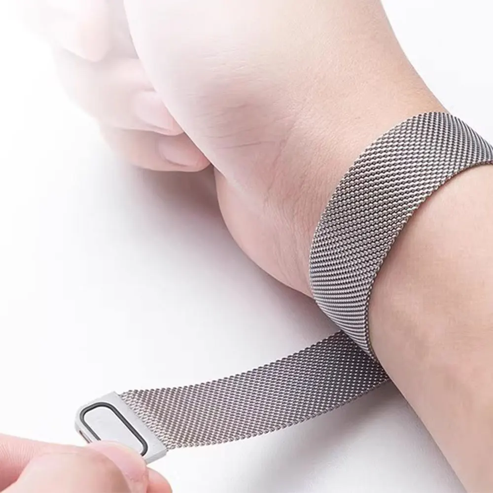 Milanese Loop Strap For Apple Watch Band 49mm 44mm 40 45mm 41mm Metal Stainless Steel Bracelet Iwatch Series 10 46mm 42mm Ultra2