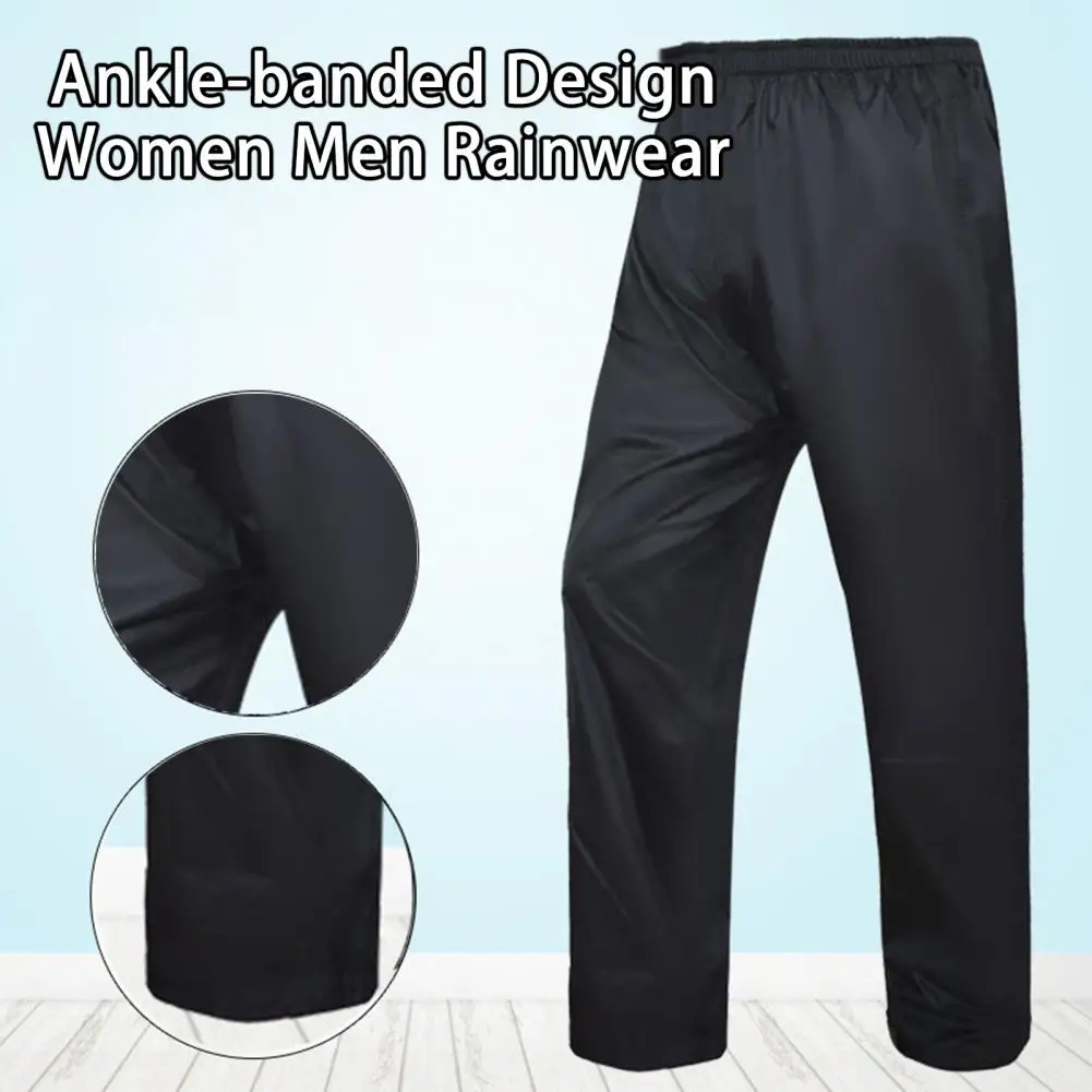 

Cycling Rain Pants Pockets Ankle-banded Design Women Men Rainwear Breathable Comfortable Men Rain Pants Adult Garment