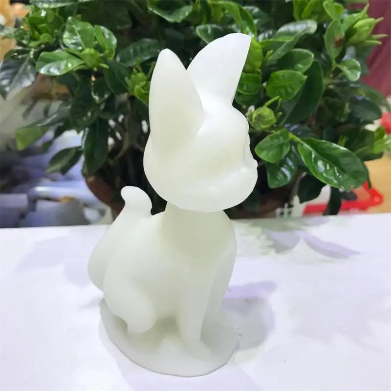 Imagem -02 - Mármore Jade Cartoon Lua Gato Cristal Escultura Cura Crianças Brinquedo Lucky Stone Presente de Aniversário Pcs 12cm Natural Branco