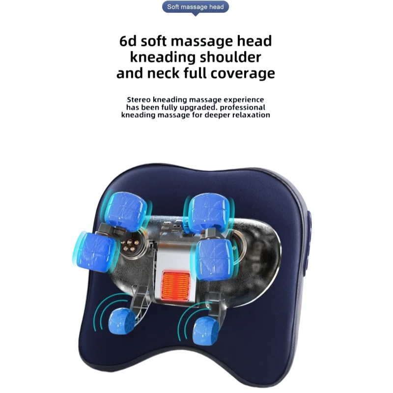 Trapezius Massage Pillow Wireless Electric Car Home Massager Heating Waist Neck Leg Cervical Shiatsu Kneading Rechargeable