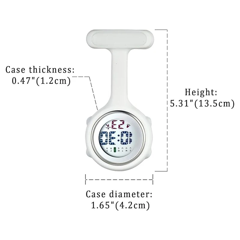 Часы с гелевым ремешком, многофункциональные электронные наручные, с пряжкой, для медсестер, врачей, скорой помощи, забота о здоровье