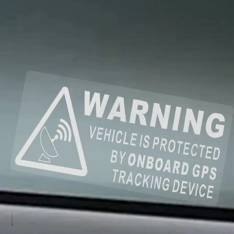 4X WARNING On Board GPS Tracking Device Vehicle Sign Sticker Protected By Car Van Boat Taxi Safety Alarm Dash Decal 10X5CM PVC