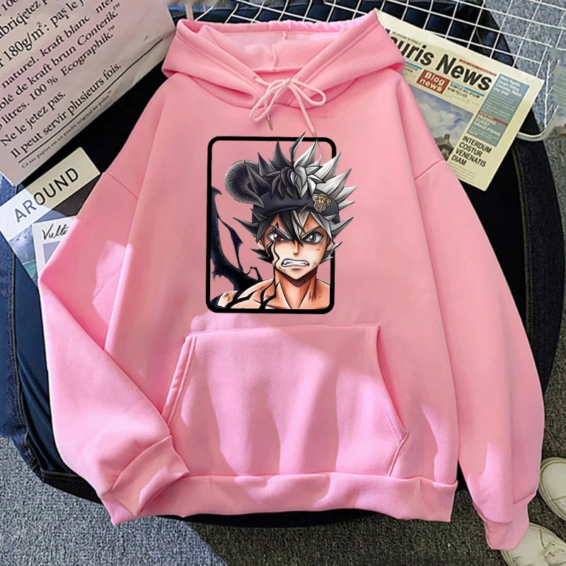 New Autumn And Winter Fashion Long Sleeve Funny Anime Asta Printed Hoodies Casual Loose Sweatshirt