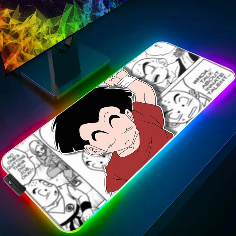 

RGB Mouse Pad Dragon Ball Krillin Gamer Gaming Accessories Varmilo Keyboard PC Computer Desk Mat Carpet Backlight LED Mousepad