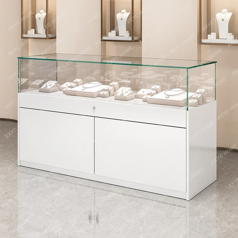 Jewelry Counter Sample Exhibition Showcase Museum Cultural Relics Booth Shopping Mall Glass Cabinet Display Cabinet