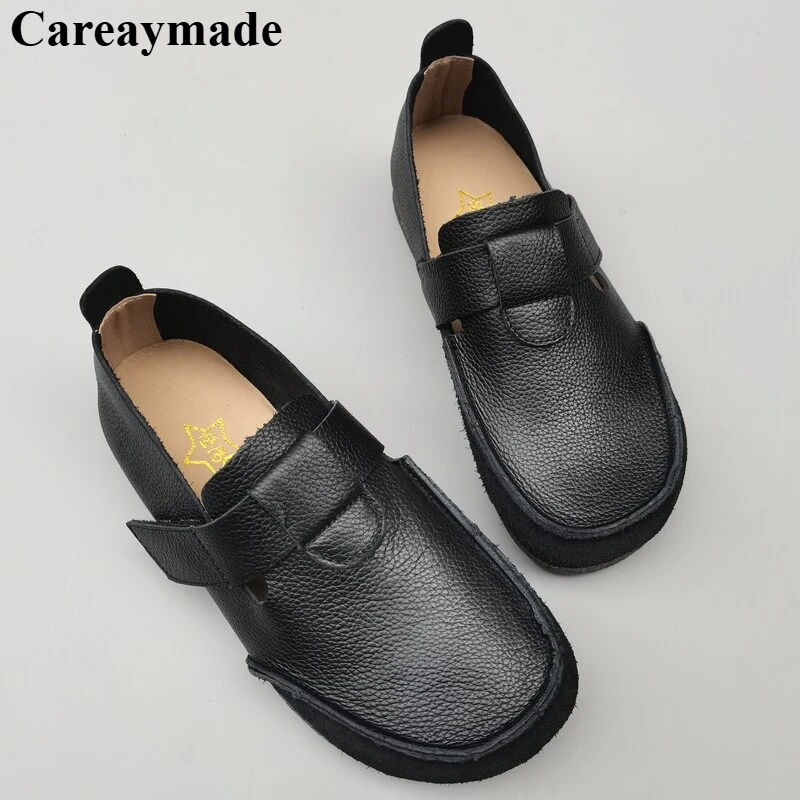 

Careaymade-Genuine Leather handmade men's casual shoes outdoor soft breathable layer cowhide original Women's flats shoes 35-45