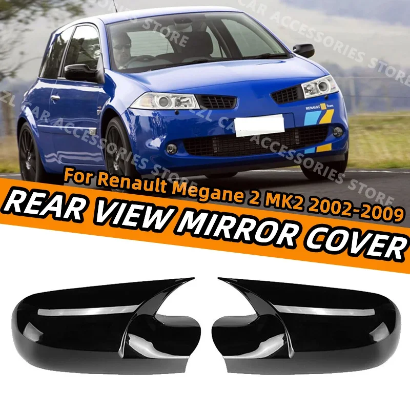 

Пара накладок на боковые зеркала заднего вида для Renault Megane 2 MK2 2002-2009, в стиле «крыло летучей мыши»