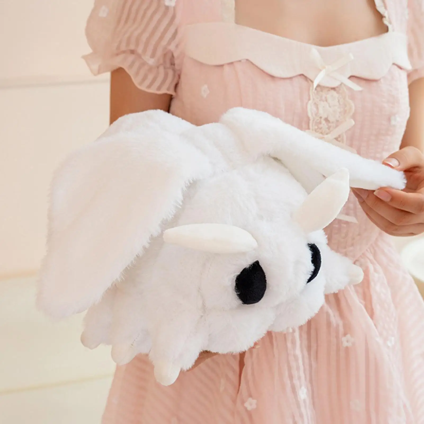 26cm Cute White Moth Plush Toy Realistic Soft Stuffed Insect Animal Educational Gift for Nature Lovers Cute Plushie for Kids
