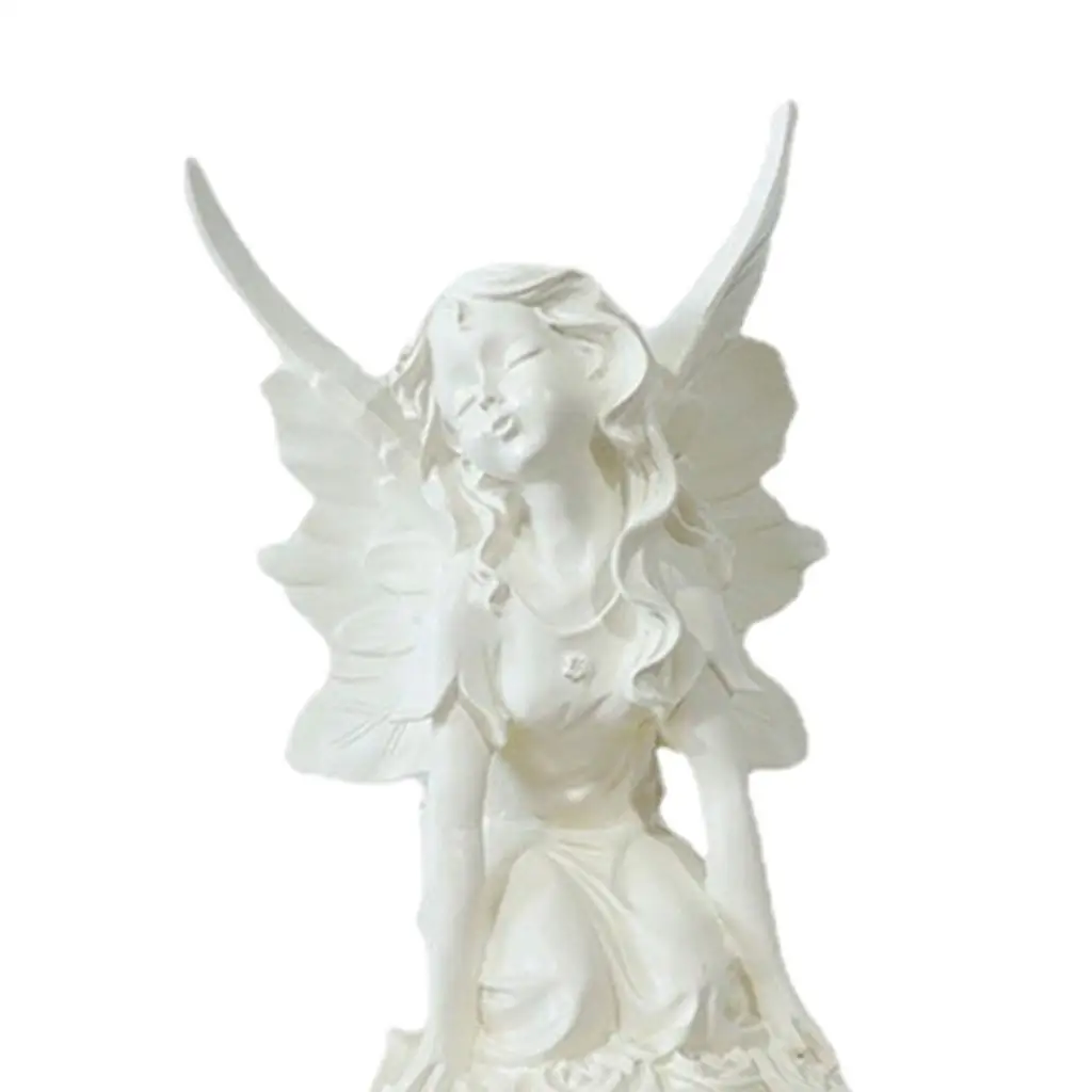 Charming Garden Fairy Figurine Shelf Lawn Statues Yard Sculpture Decor