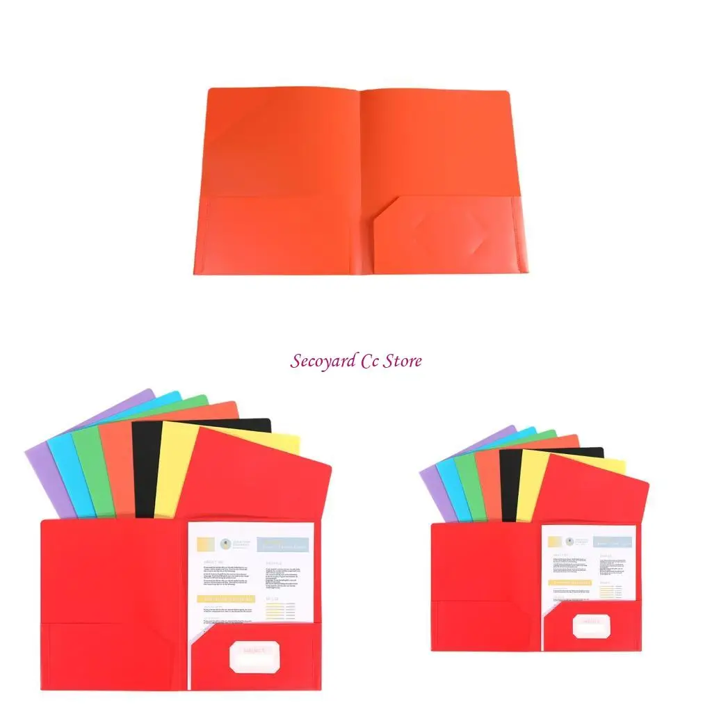 

N3UC 1/6Pcs Folders with Pockets Heavy Duty 2 Pocket File Folders Letter Size Two Pocket Folders Holds 100 Sheets 11.4x9.33In